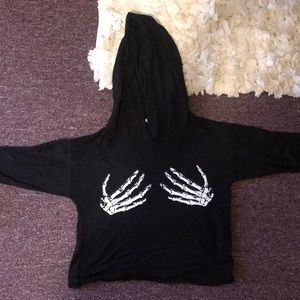 IHeartRaves Skeleton Crop Hoodie